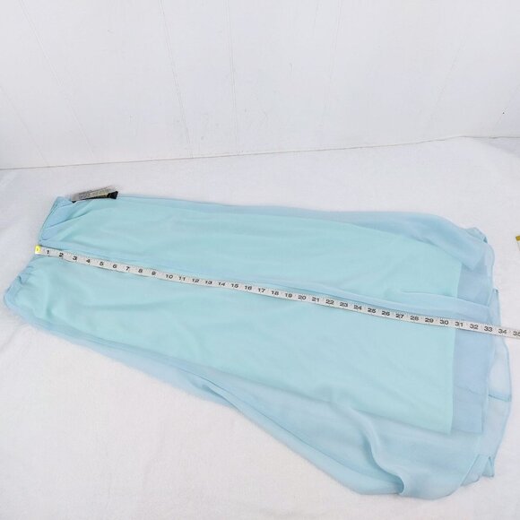 Alex Evenings Light Aqua Tea Length Chiffon Midi Skirt 3X NWT - Picture 5 of 8